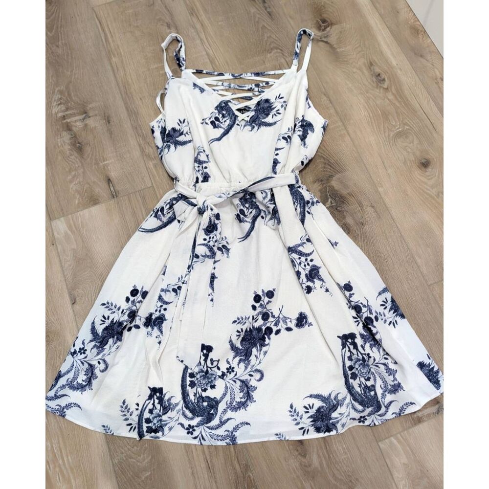 City Chic Floral Tank Sundress Plus 0X 16W Floral Bridal Boho Western Coastal